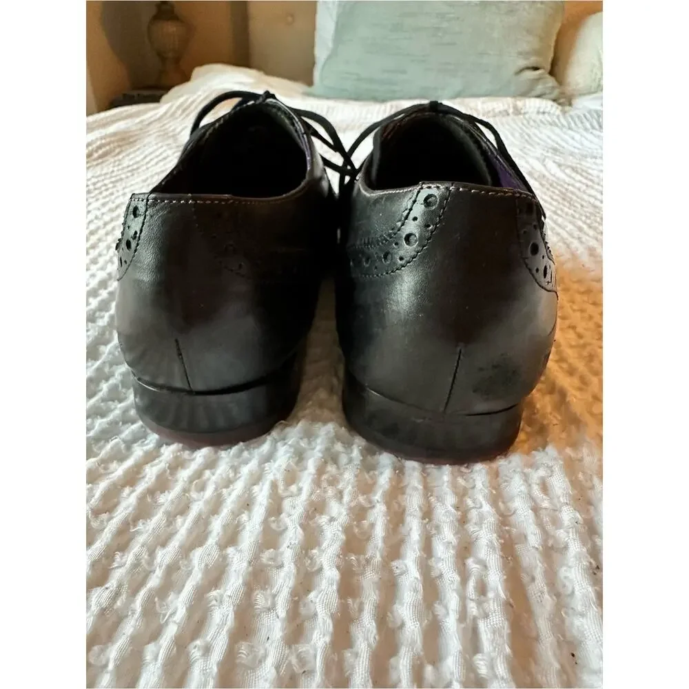 Ted Baker London Mens Black Leather Wingtip Oxford Dress Shoes Brogue US 9 EU 42